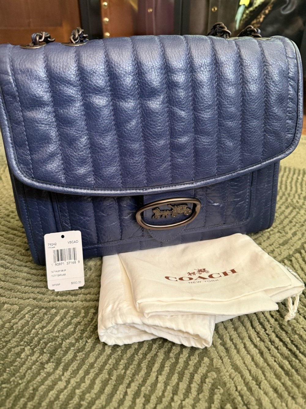 Coach Melody 29  Leather Shoulder Bag in Cadet Blue